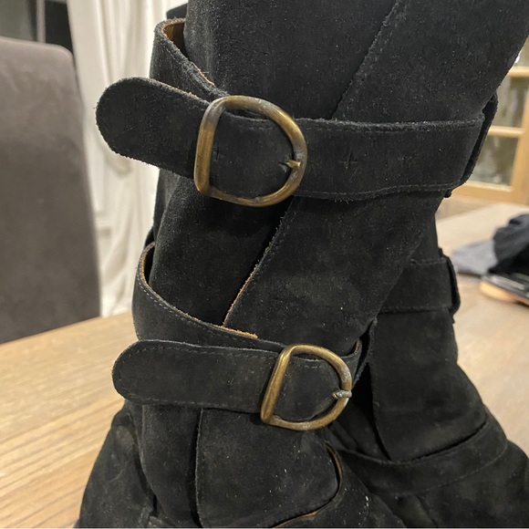$585 Fiorentini + Baker Cusna Nero Eternity Buckle Suede Boot size 39.5 - Picture 2 of 4